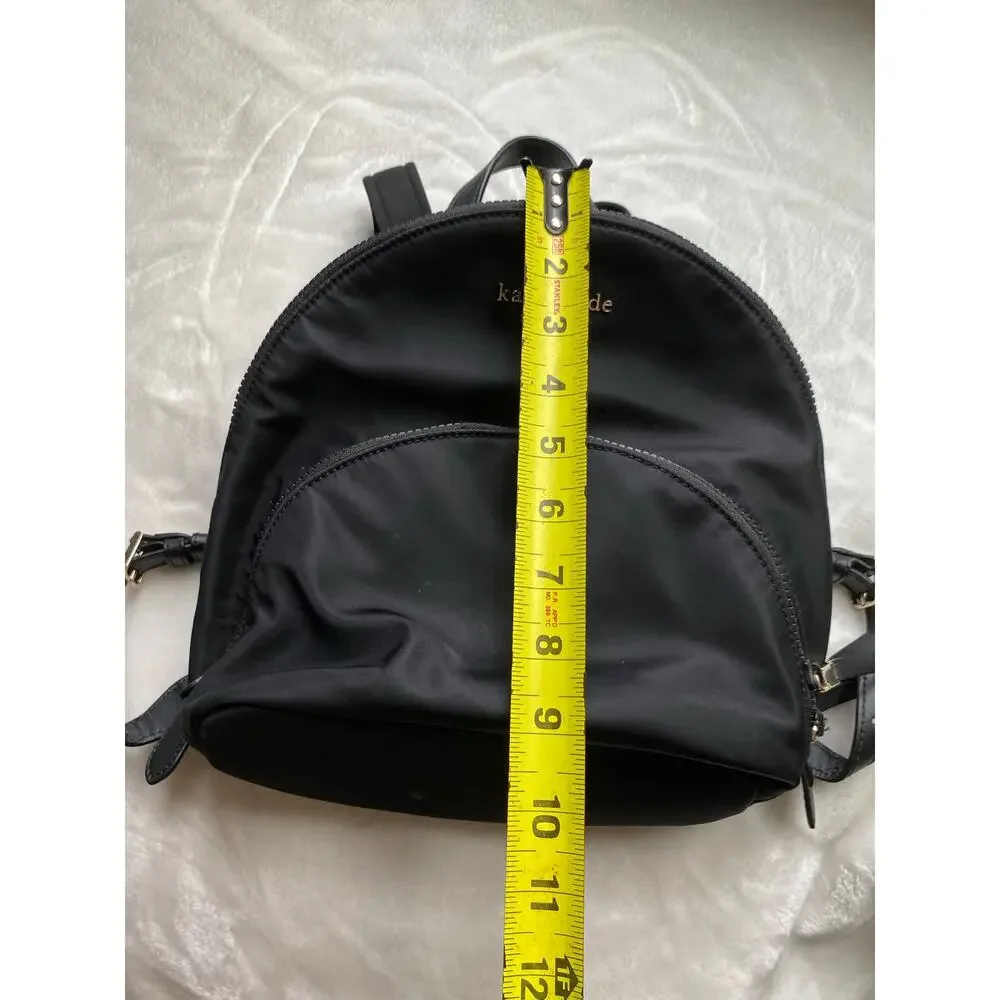 Kate Spade Nylon Mini Backpack Leather Straps 3 Sections Travel Career GUC